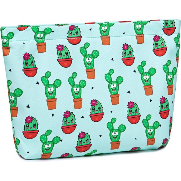 Women Cactus Large Cute Travel Toiletry Zipper Organizer Cosmetic Bag - Picture 1 of 6